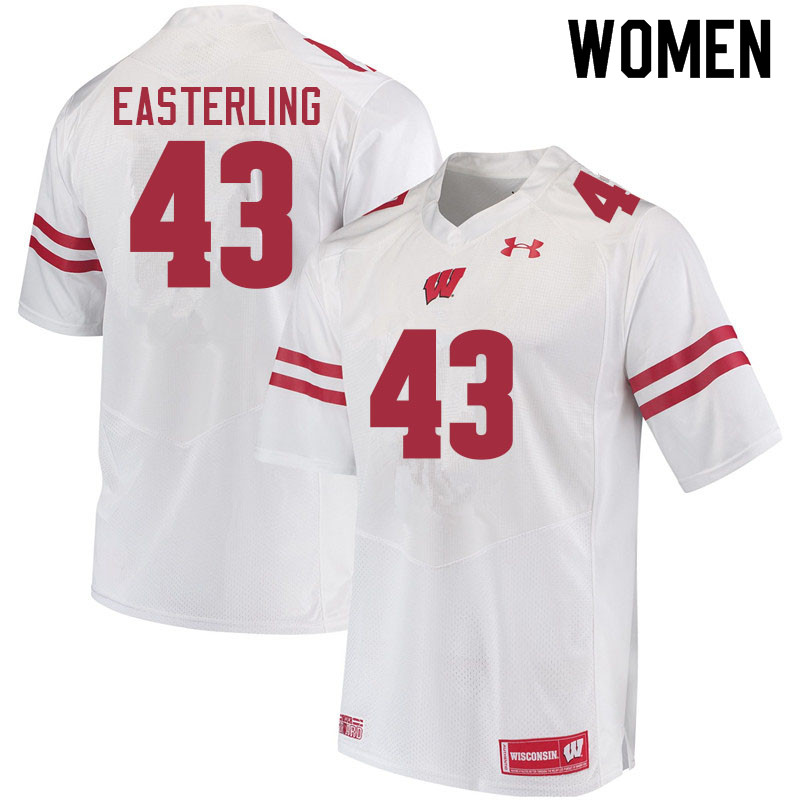 Wisconsin Badgers Women's #43 Quan Easterling NCAA Under Armour Authentic White College Stitched Football Jersey IH40T41GE